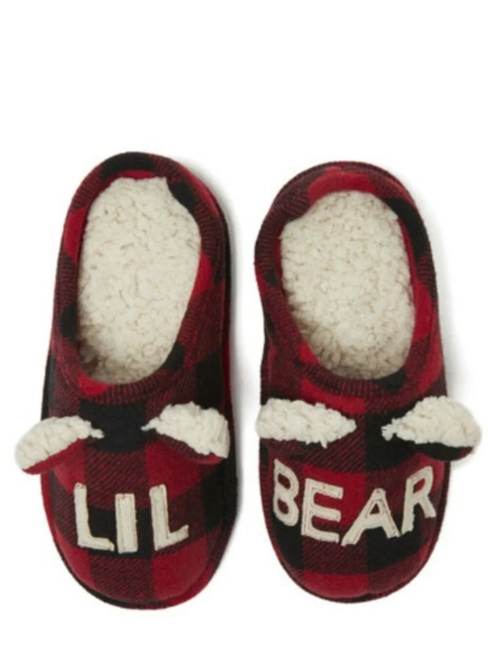 Dearfoams Lil' Bear Buffalo Check Clog Slippers